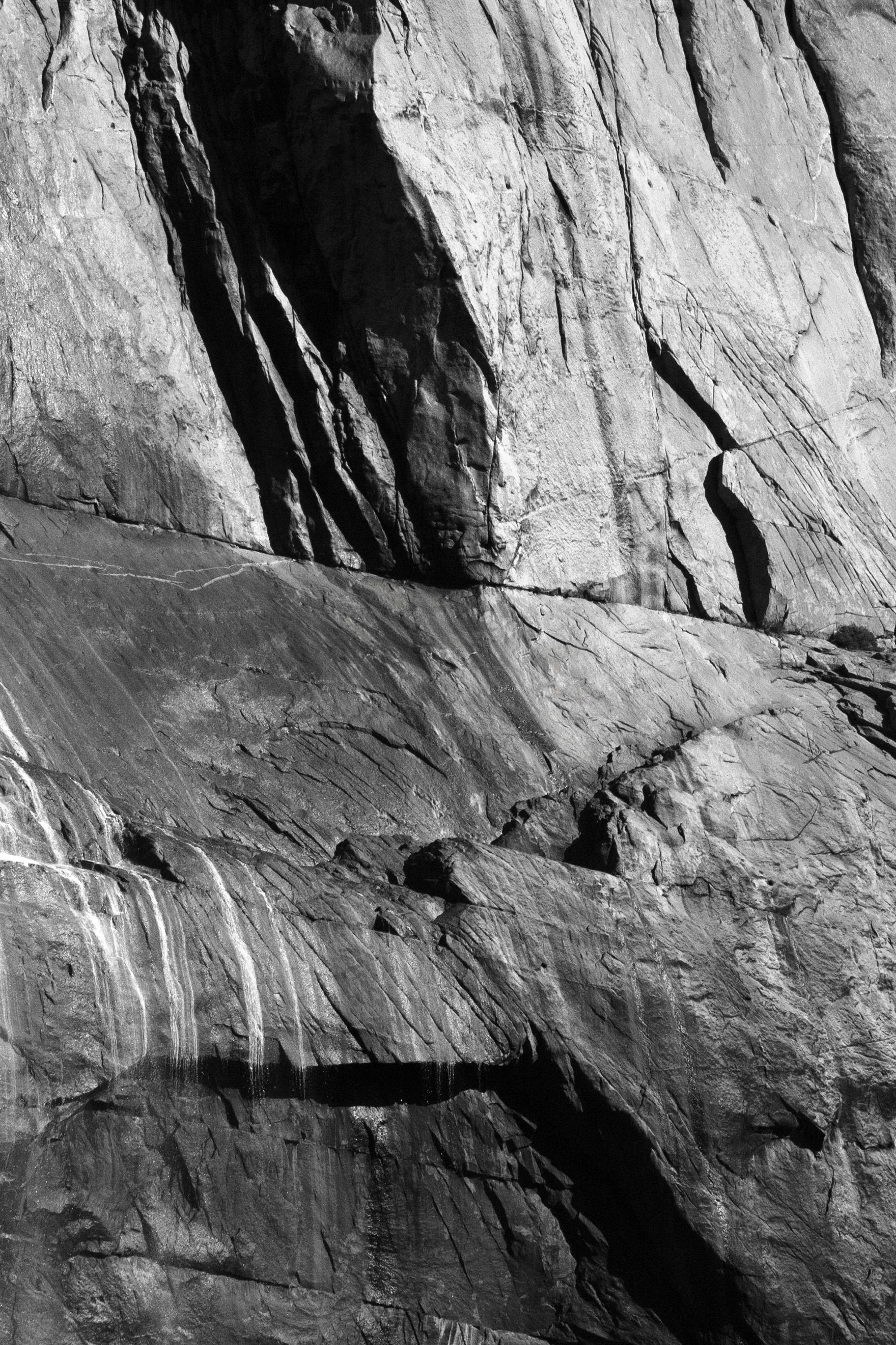 Limitierte Auflage des Foto triptychons „Falls“. Yosemite-Wasserbaum-Textur (Schwarz), Landscape Photograph, von Sophia Milligan