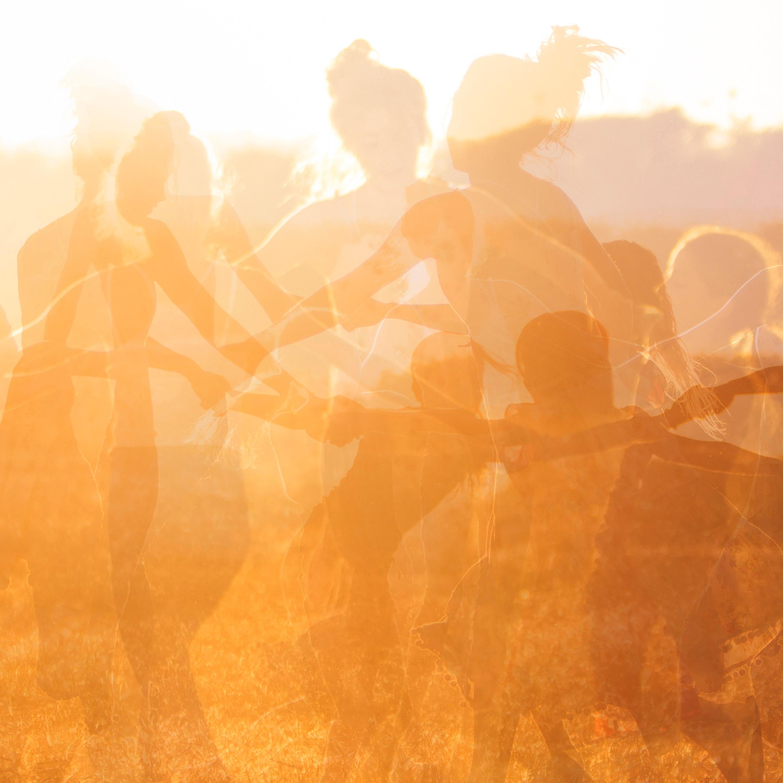 'Harvest Dance' 
Limited edition archival photograph. Unframed, hand signed and numbered
_________________
Late August, captured in the glow of the evening sun, my daughters join hands and dance spontaneously after the harvest, their spirits high