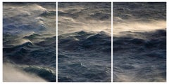 'Northerly, Midwinter, Atlantic' Unique Triptych photograph. Ocean wind water.