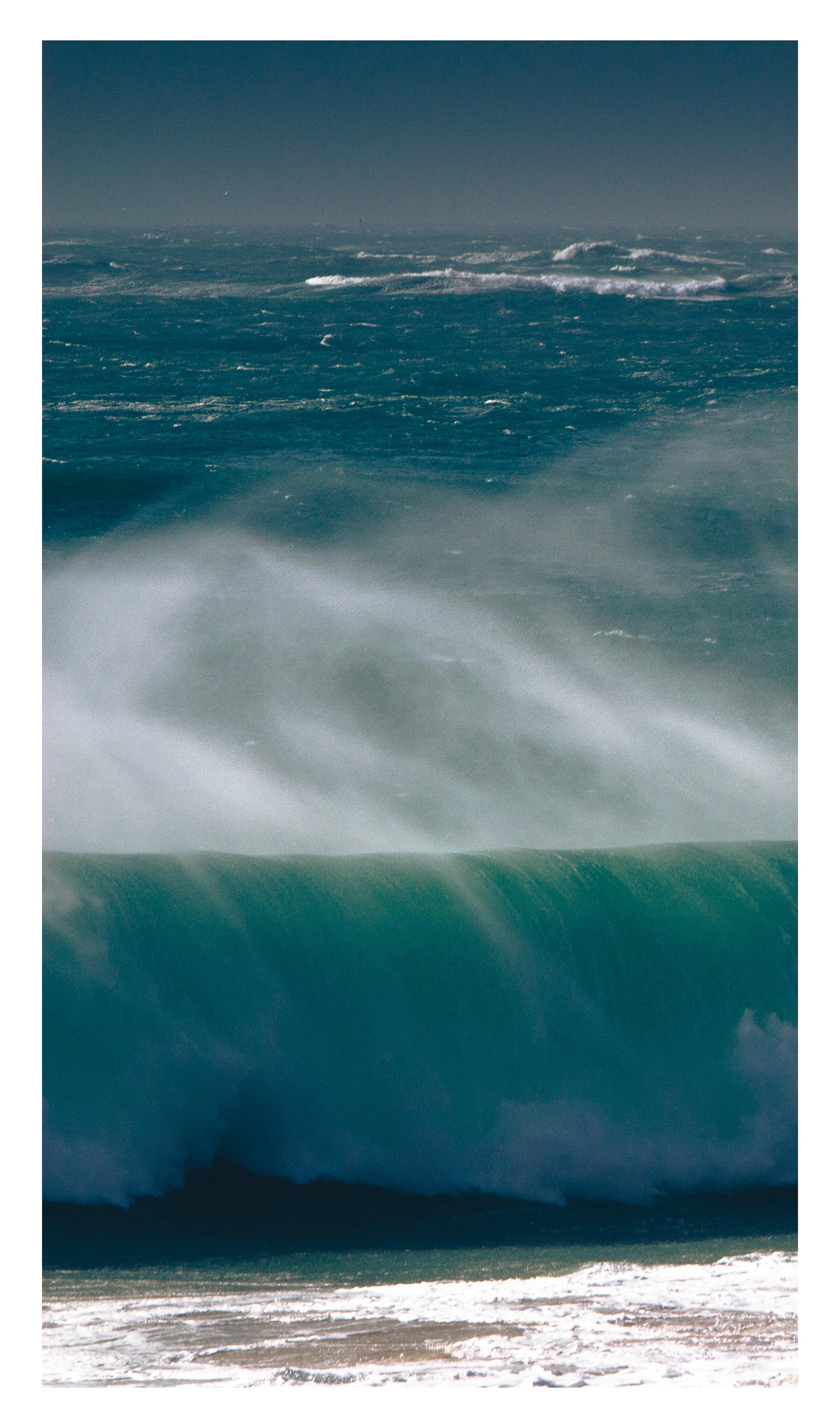 'Pounding Heart' Large scale triptych photograph. Ocean, sea, Beach cottage wave - Contemporary Photograph by Sophia Milligan