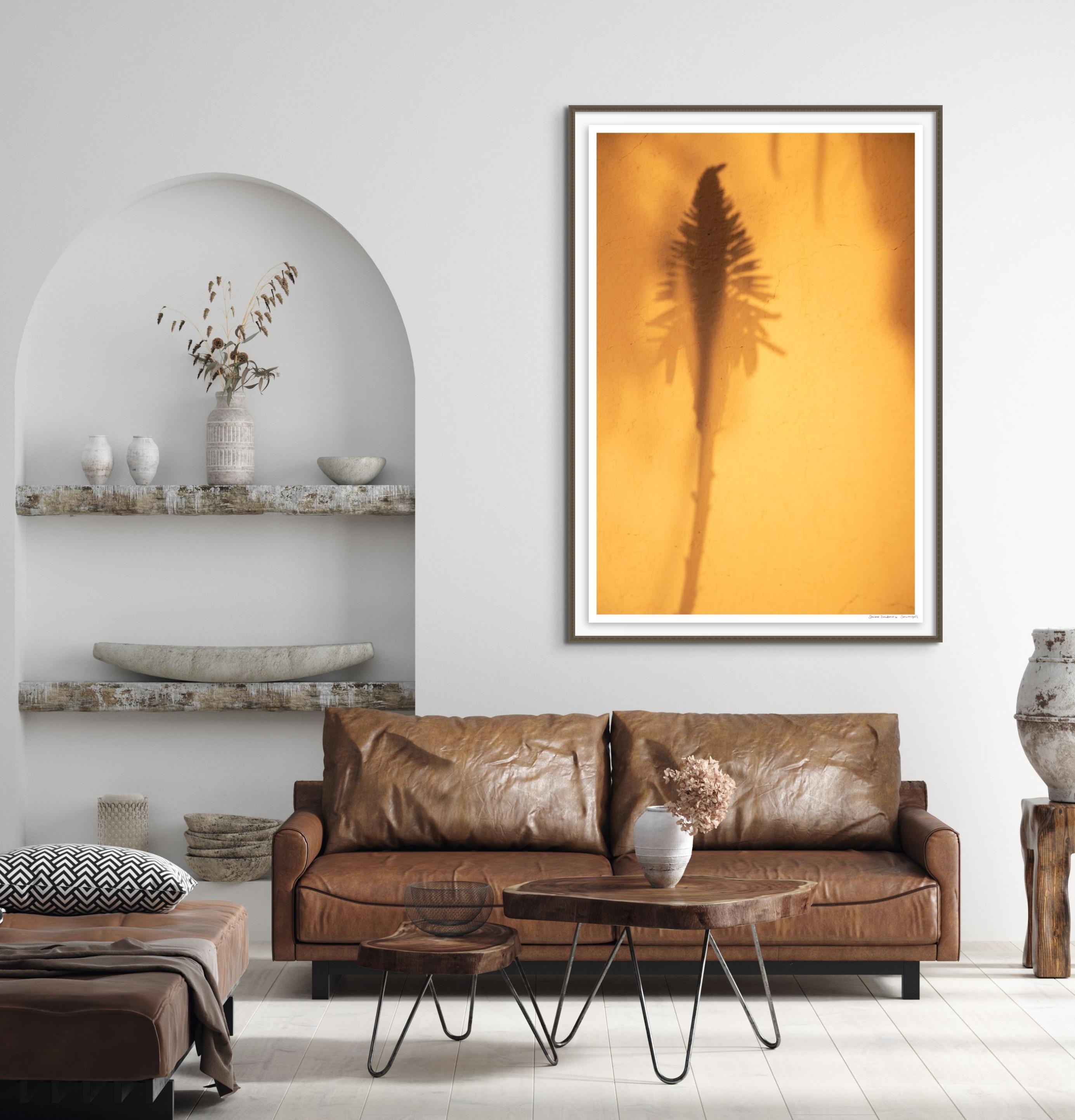 'Sombras Doradas (4)' Large Scale Photo, Desert Silhouette Sunset Yellow Gold - Photograph by Sophia Milligan