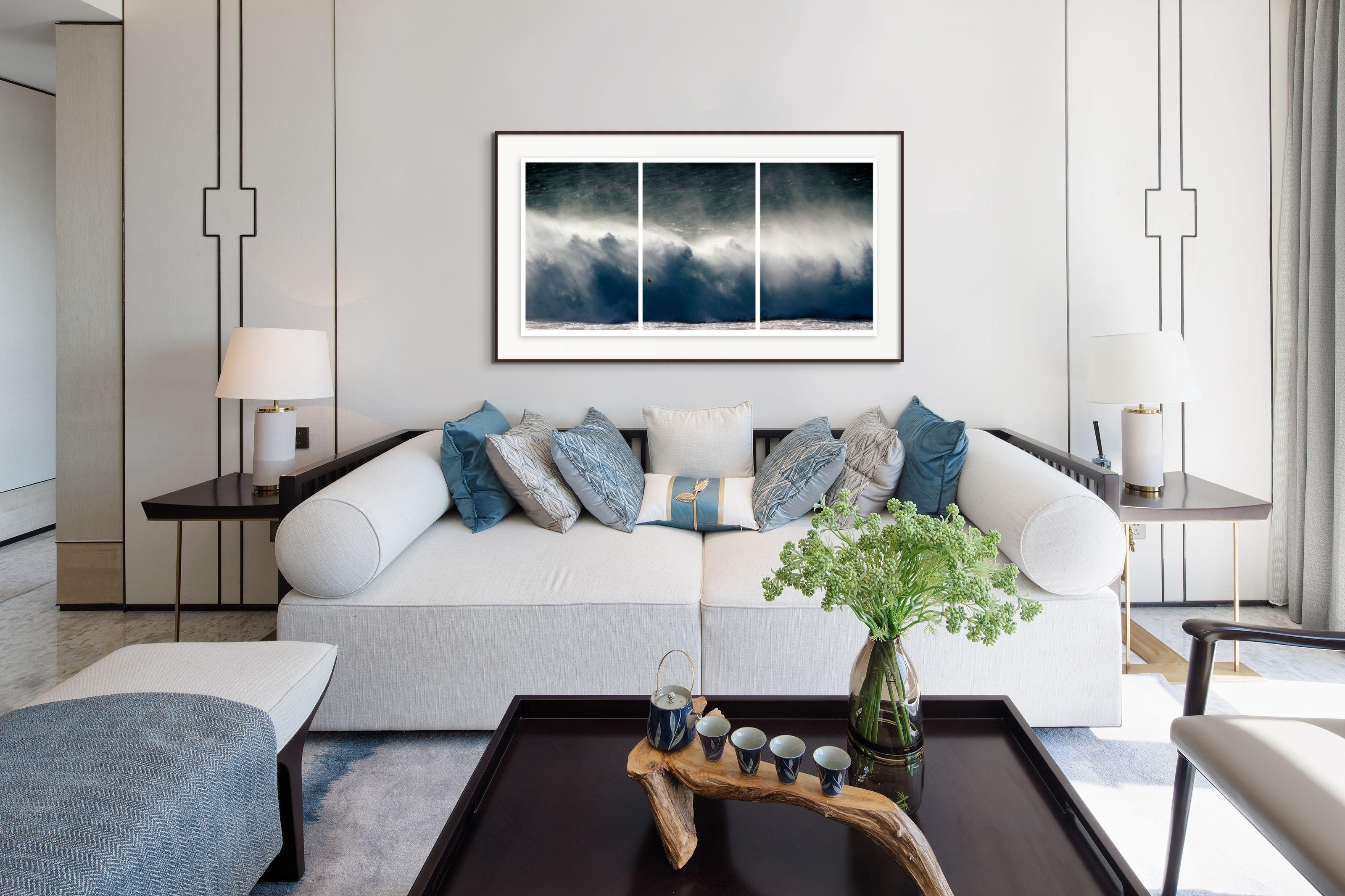 'Towards your Heart' Large scale Photo. Triptych Ocean, Sea, Blue, Beach Cottage For Sale 3