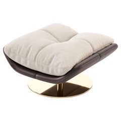 Sophia Ottoman, Portuguese 21st Century Contemporary Upholstered with Leather