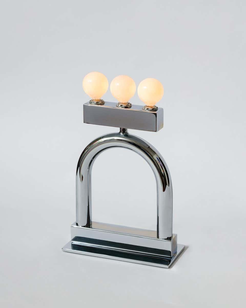 American Sophia Table Lamp in Chrome by Another Human, Modern Sculptural Light For Sale