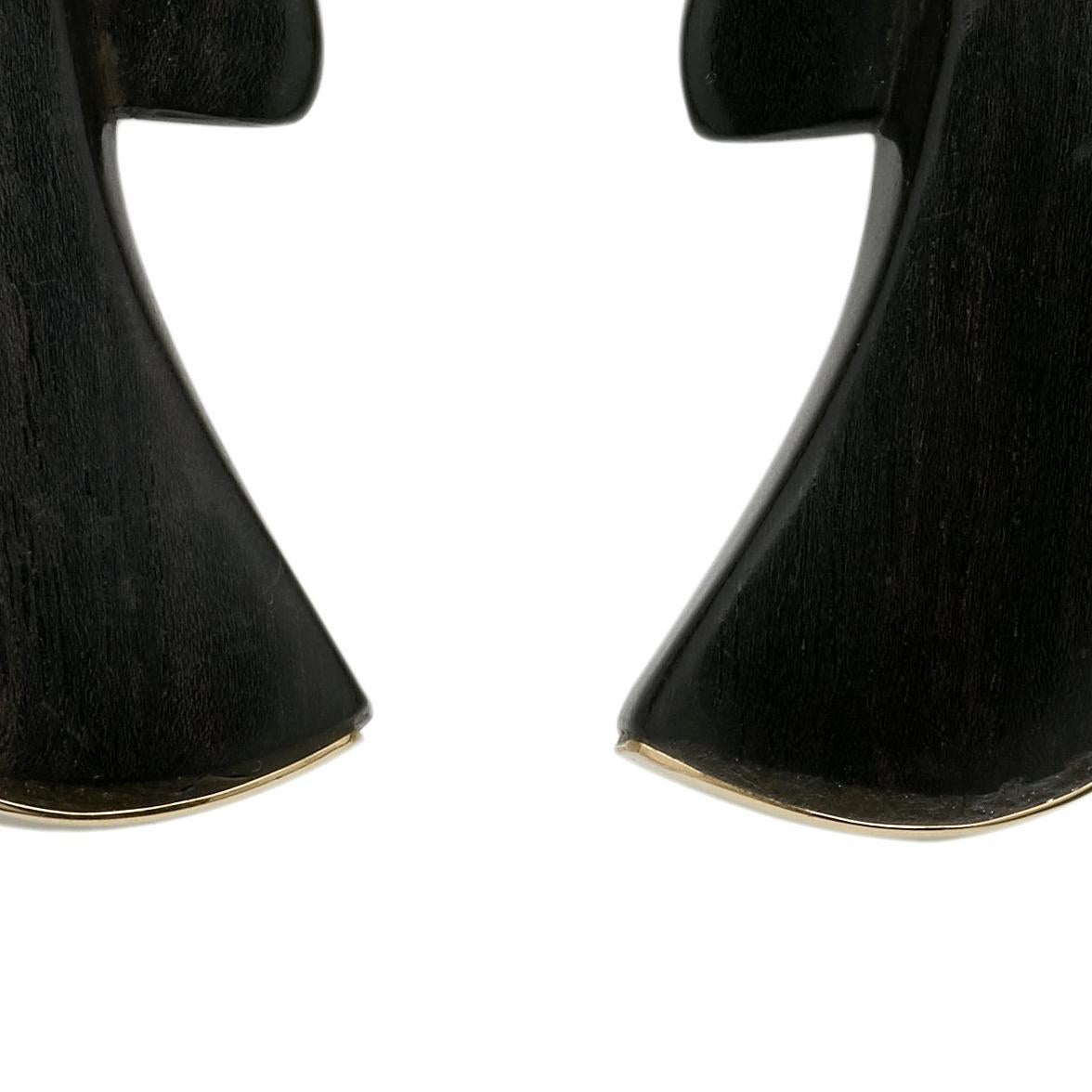 Earrings made of ebony and yellow gold