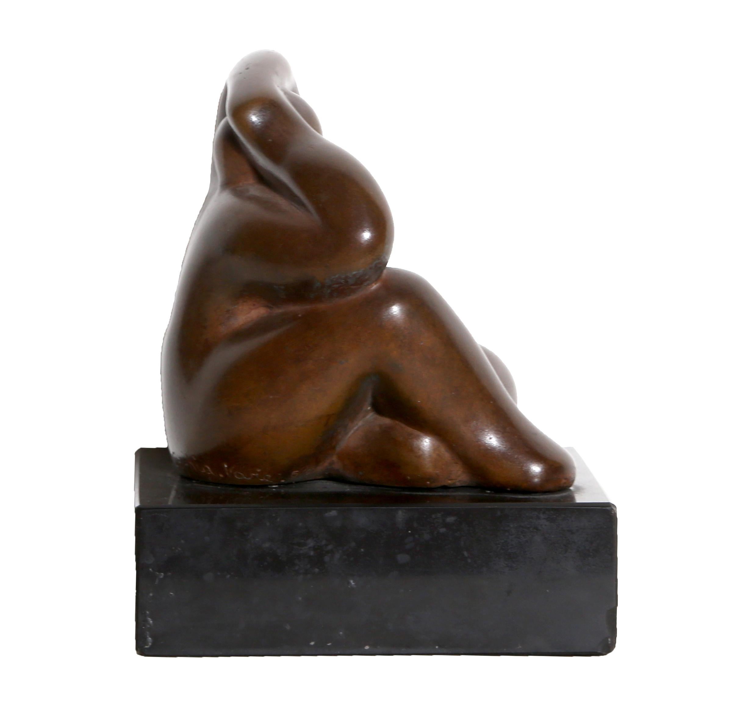 Seated Nude, Bronze by Sophia Vari 3