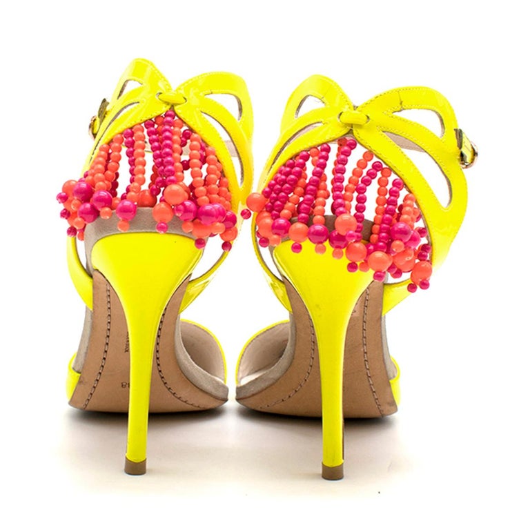 Sophia ster Amina Patent Leather Beaded Pumps 38 at 1stDibs sophia