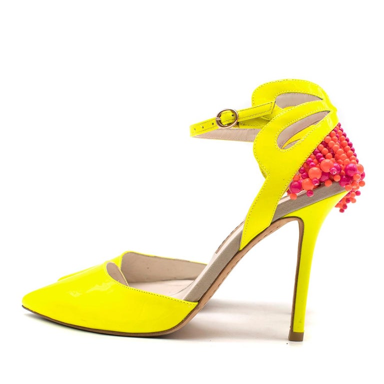 Sophia ster Amina Patent Leather Beaded Pumps 38 at 1stDibs sophia