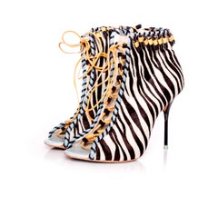 Sophia Webster, bottines à imprimé zébré