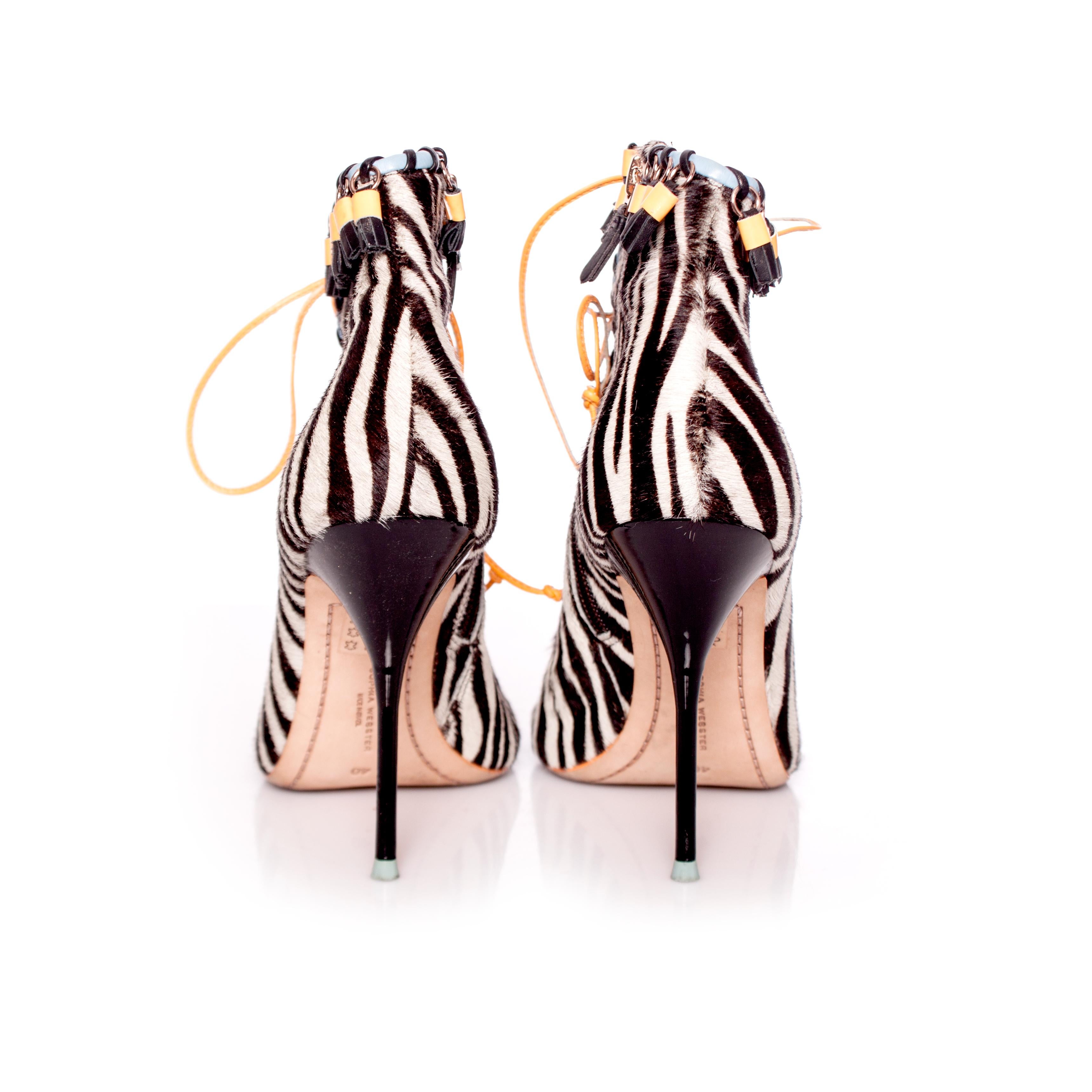 Sophia Webster, ankle boots with zebra print In Good Condition For Sale In AMSTERDAM, NL