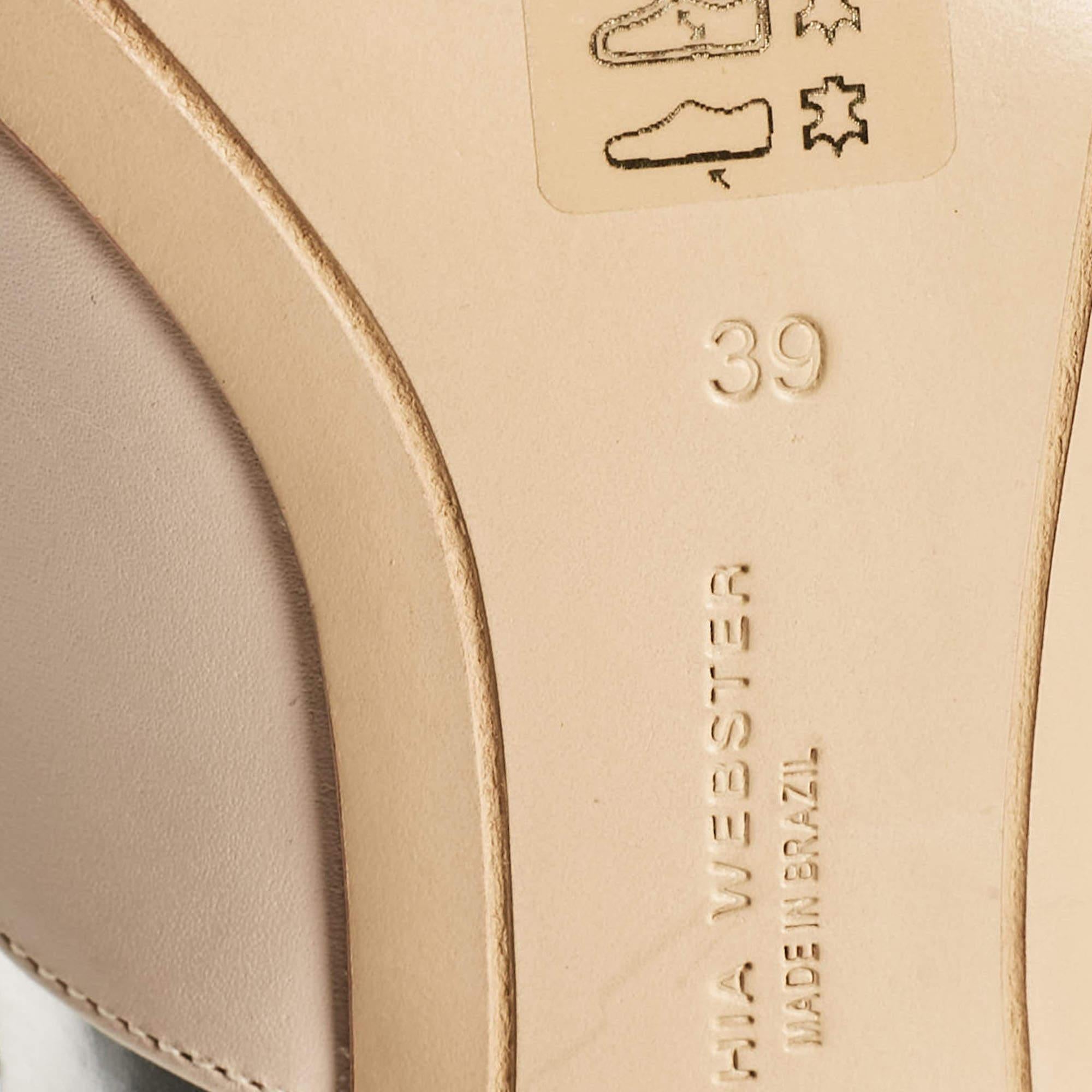 Sophia Webster Beige/Silver Leather Angelo Slingback Pumps 39 4