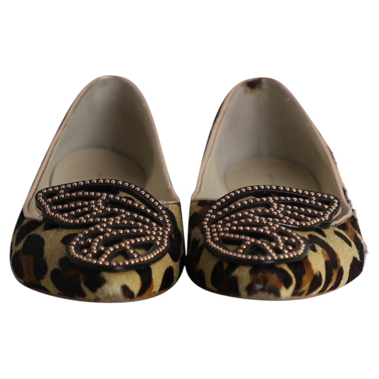 Ballerine Bibi Butterfly di Sophia Webster in pelo di pony con stampa animalier in vendita