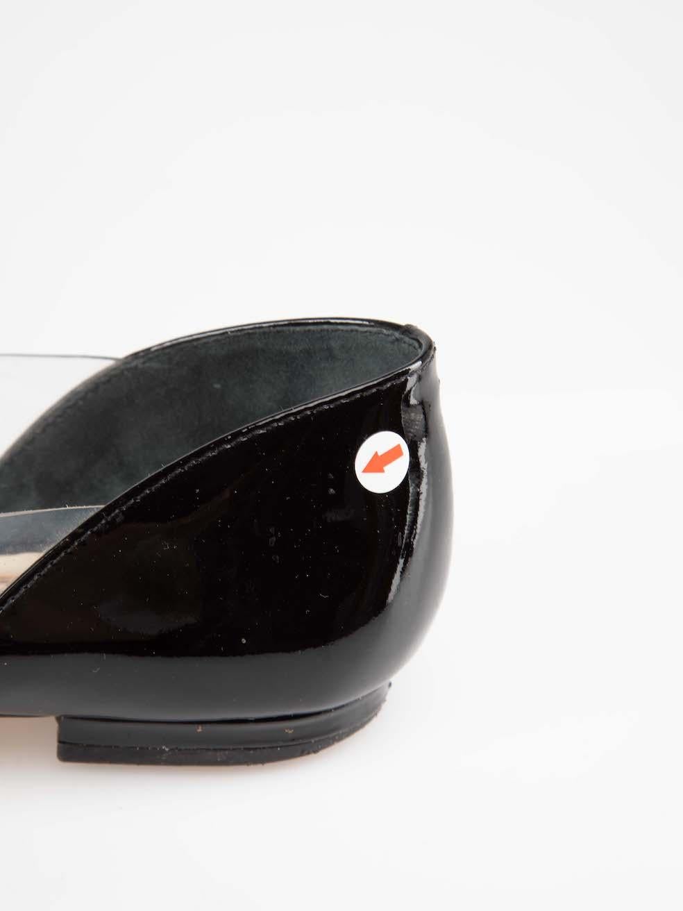 Sophia Webster Black Patent Daria 85 Glitter Flats Size UK 5 For Sale 1