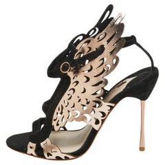 Sophia Webster Black/Rose Gold Suede and Leather Parisa Sandals Size 40