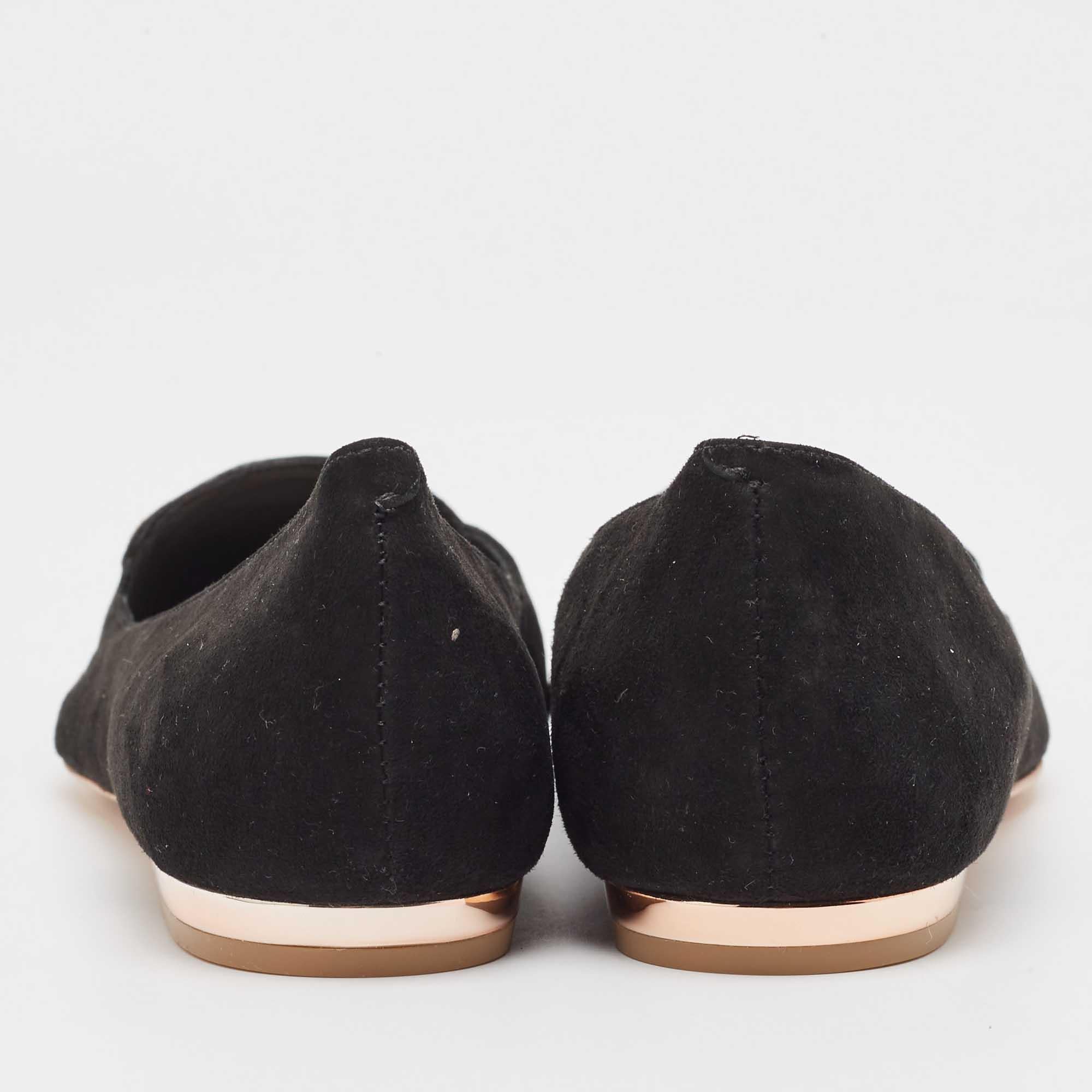 Sophia Webster Black Suede Bibi Butterfly Pointed Toe Ballet Flats Size 37 1