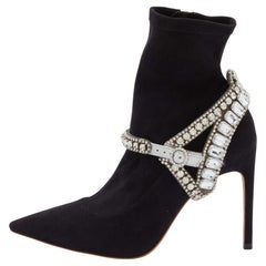Sophia Webster Stivaletto Lorena in camoscio nero impreziosito da cristalli misura 38