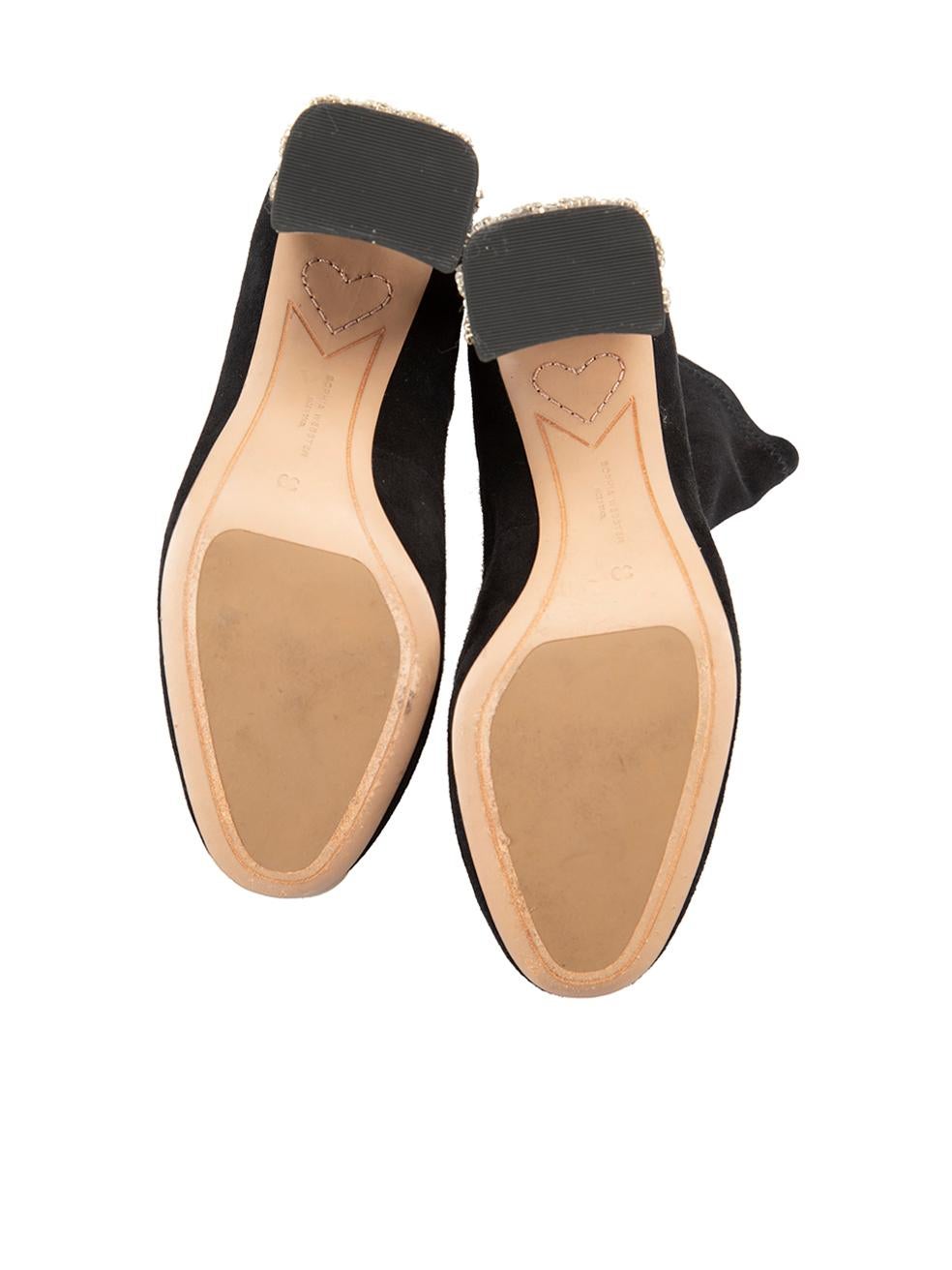 Sophia Webster Bottes en daim noir à talons en cristal Taille IT 39 Bon état - En vente à London, GB