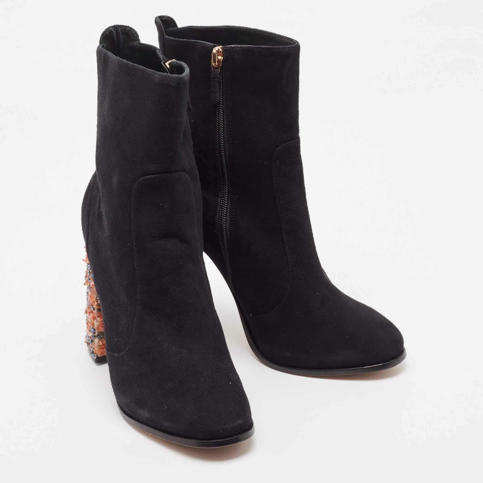 Women's Sophia Webster Black Suede Felicity Ankle Boots Size 41.5 For Sale