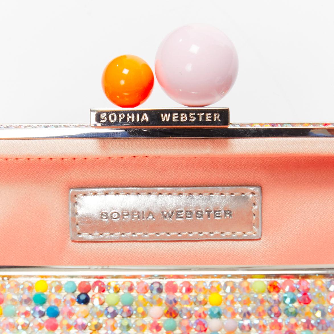 SOPHIA WEBSTER Clara colourful crystal orange pink ball box clutch 6