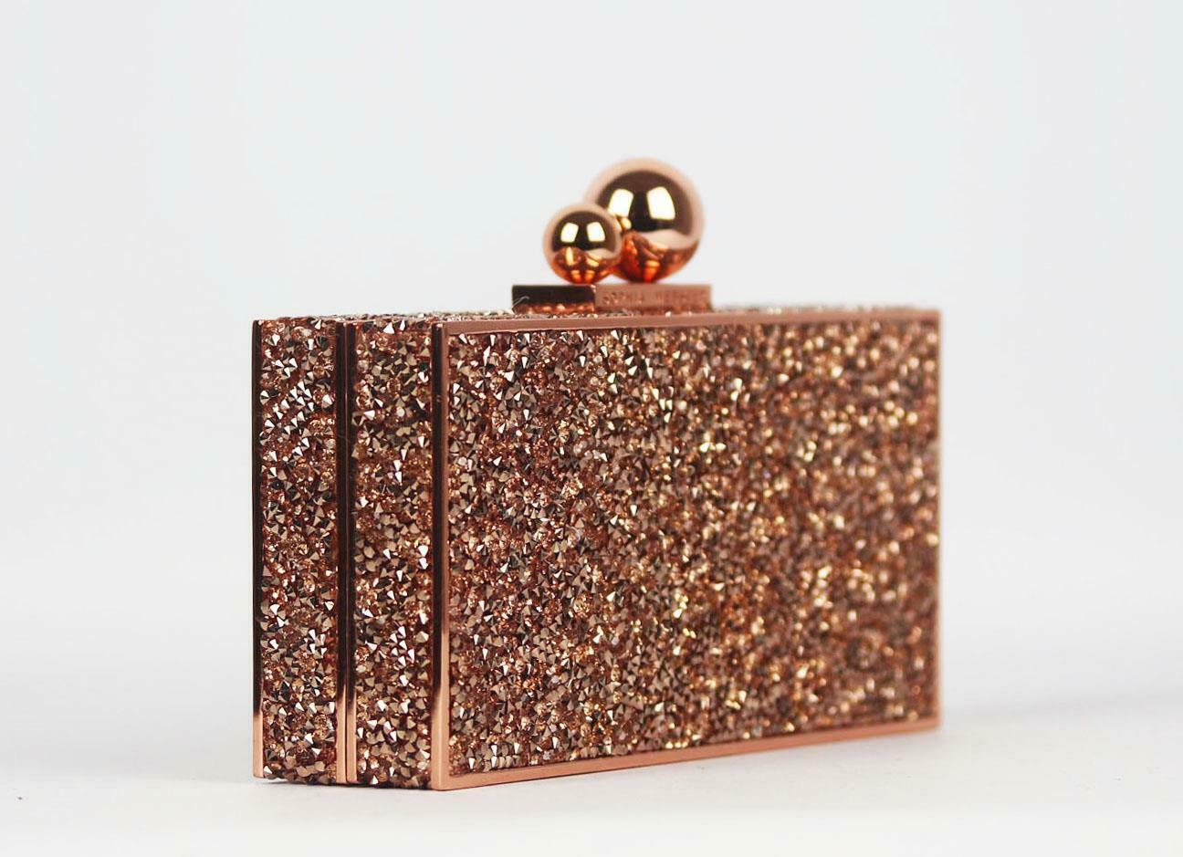 Brown Sophia Webster Clara Embellished Box Clutch