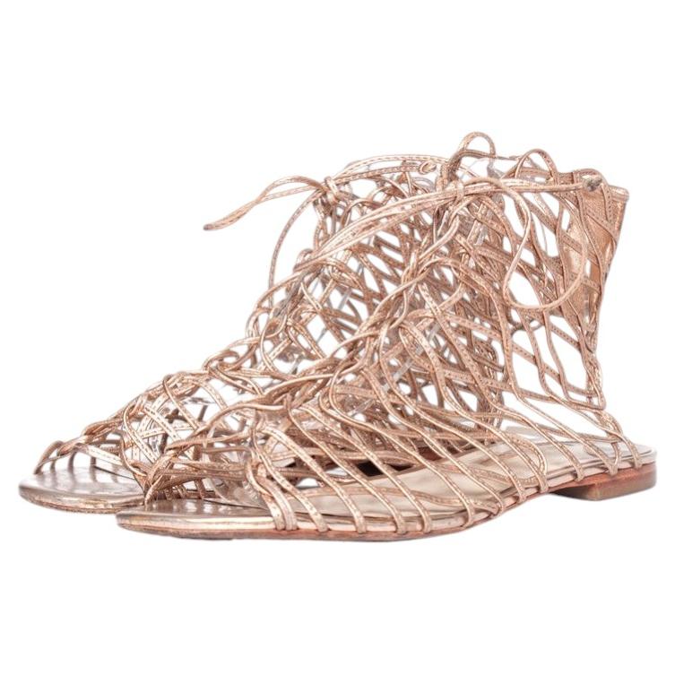 Sophia Webster, Delphine metallic leather sandals For Sale