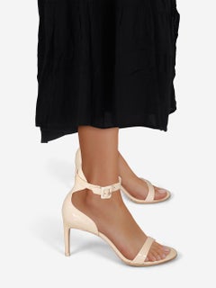 Sophia Webster Ecru Patent Buckle Heel Sandals Size IT 38