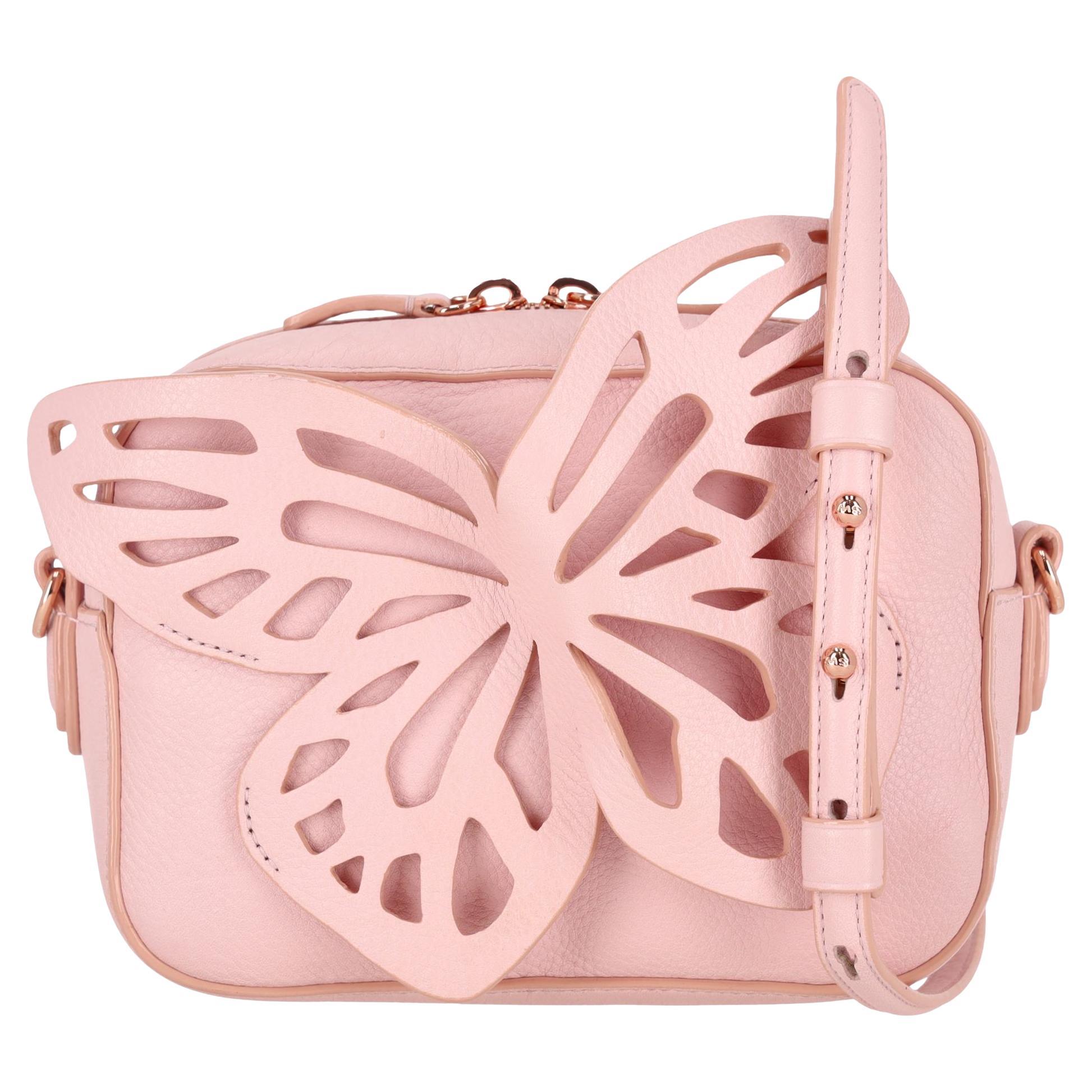 Sophia Webster Borsa fotografica in pelle con farfalla Flossy in vendita
