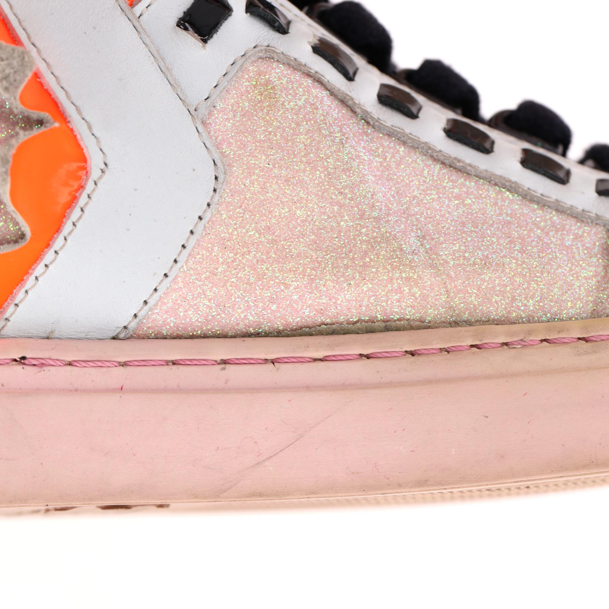 Sophia Webster - Baskets montantes en cuir 'Riko' à détails de paillettes en vente 7