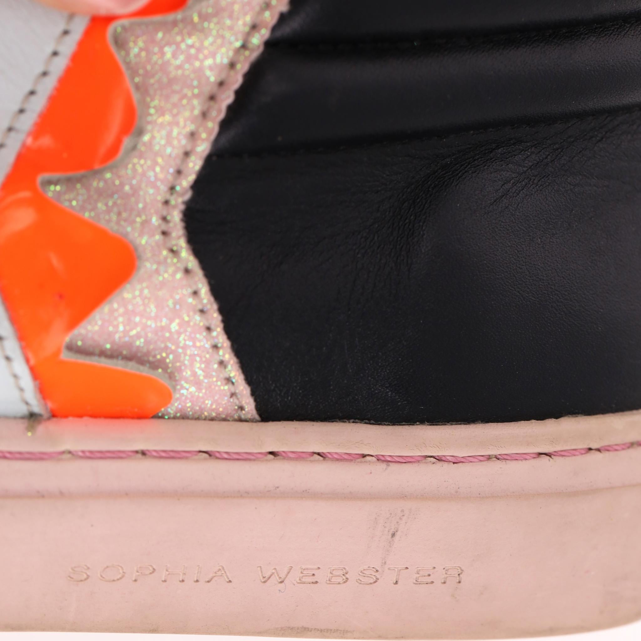 Sophia Webster - Baskets montantes en cuir 'Riko' à détails de paillettes en vente 8