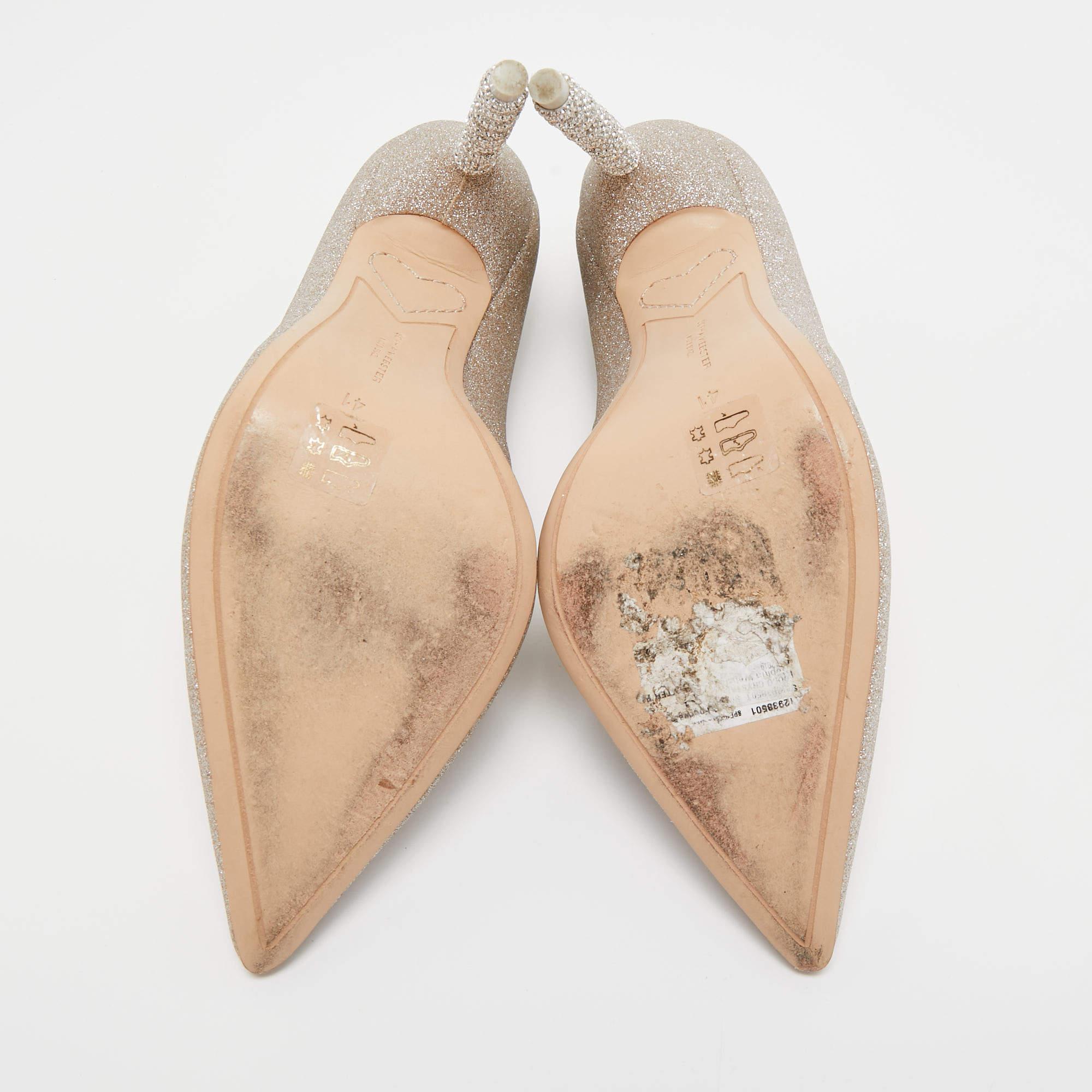 Sophia Webster Gold Glitter Coco Crystal Pumps Size 41 2