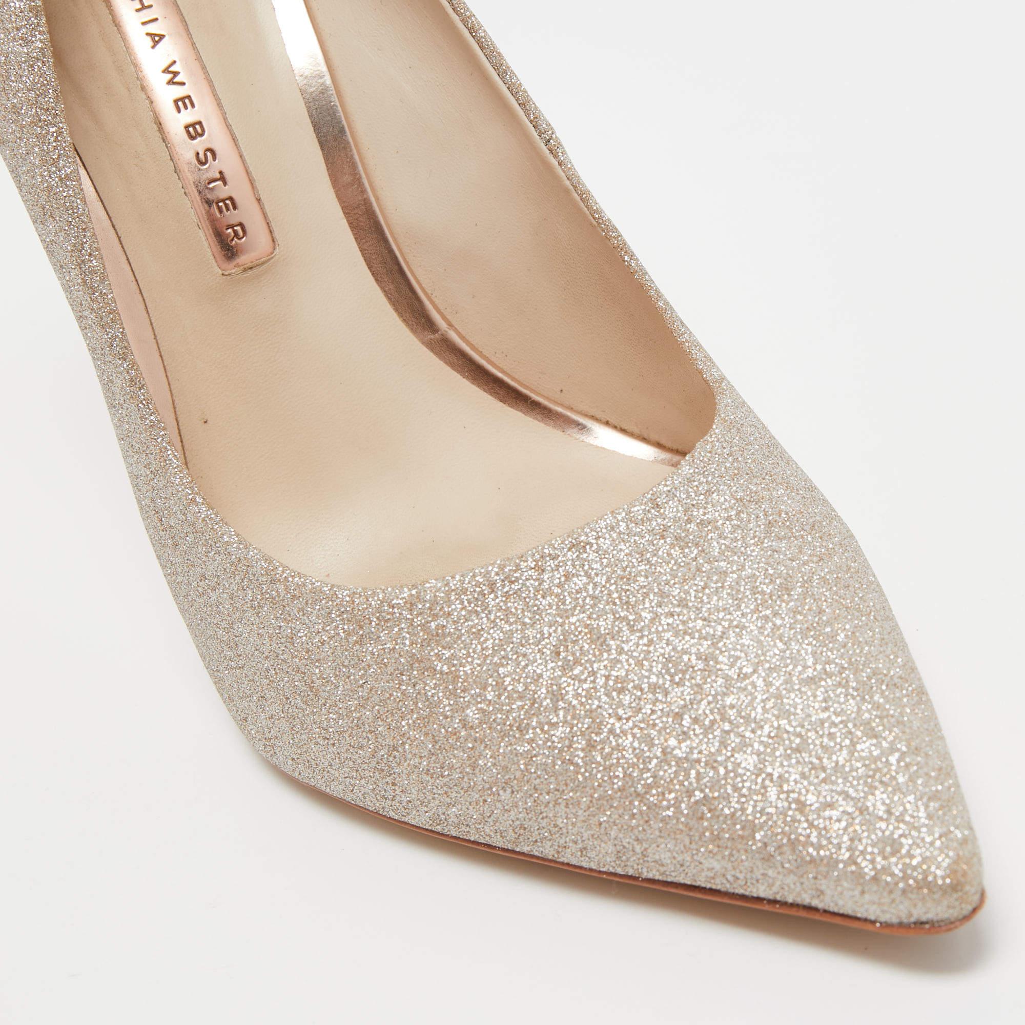 Sophia Webster Gold Glitter Coco Crystal Pumps Size 41 3
