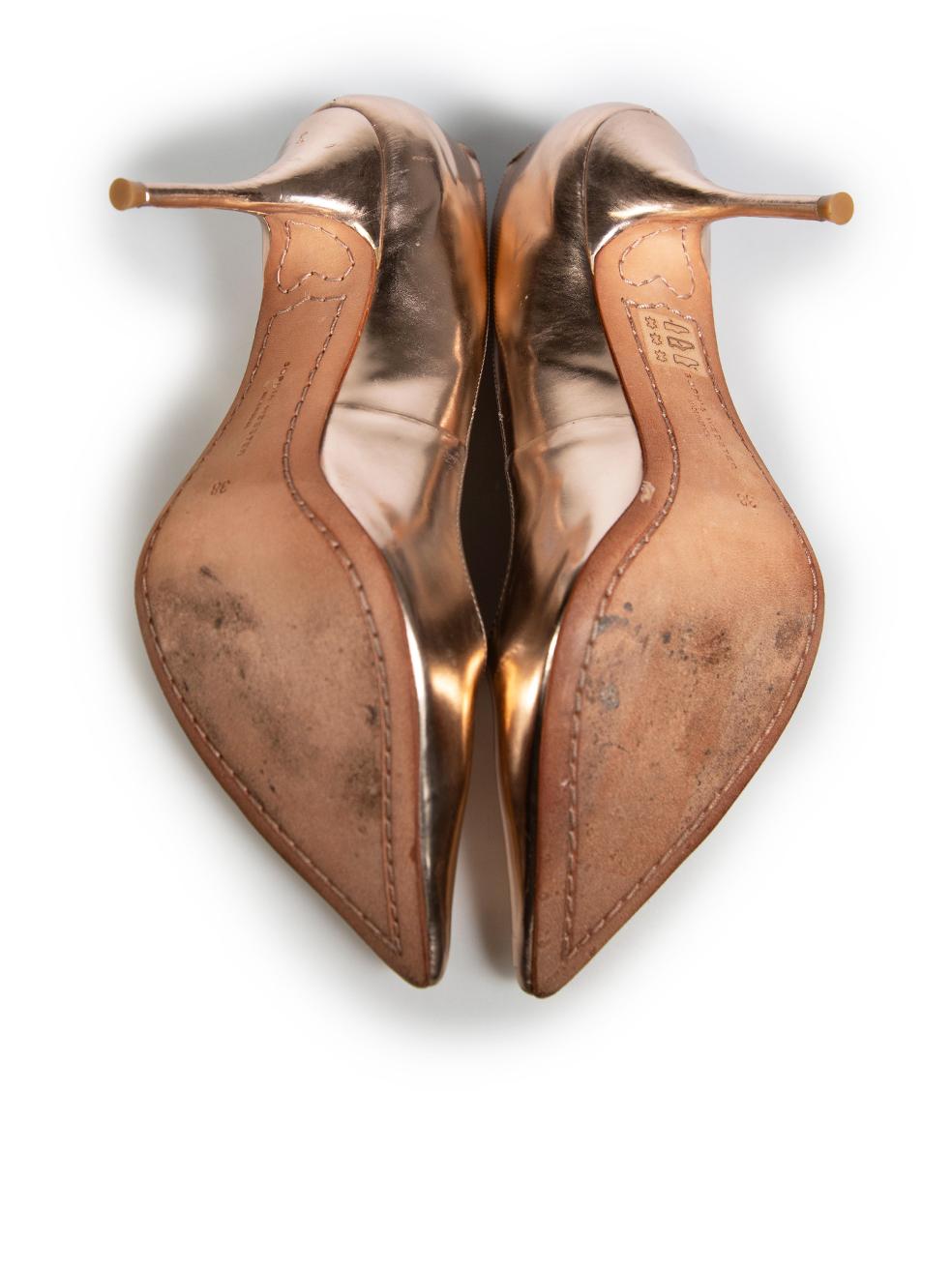 Sophia Webster escarpins à bout pointu en cuir doré taille IT 38 Bon état - En vente à London, GB