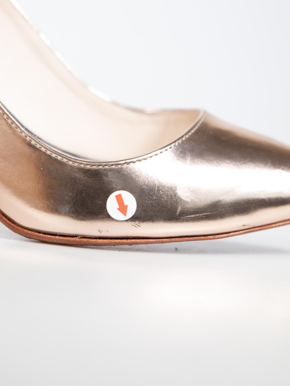 Sophia Webster escarpins à bout pointu en cuir doré taille IT 38 en vente 3