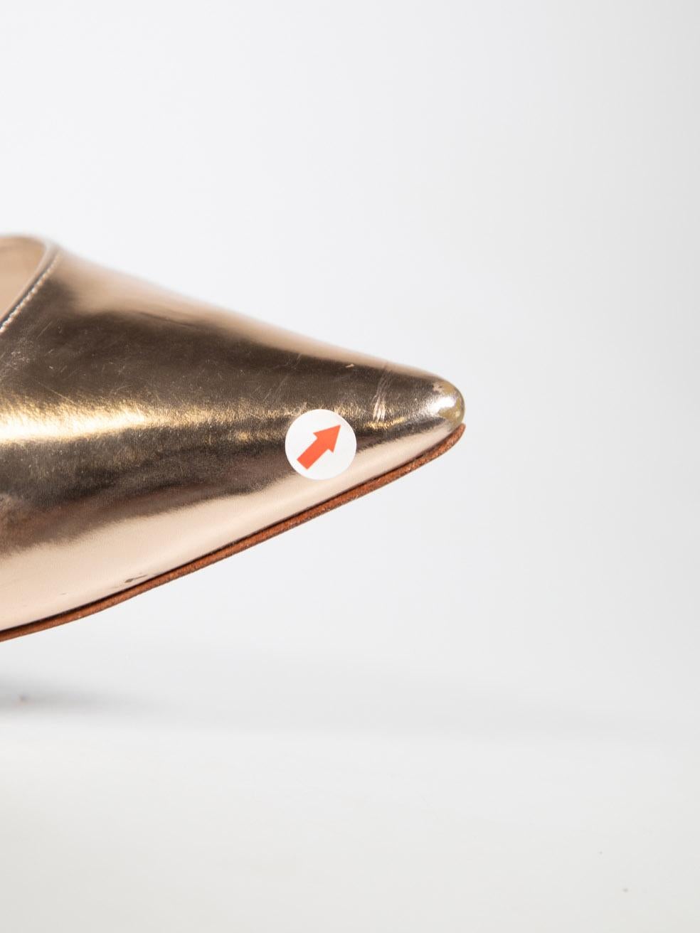 Sophia Webster escarpins à bout pointu en cuir doré taille IT 38 en vente 4