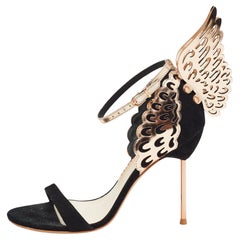 Sophia Webster Gold Suede and Leather Evangeline Ankle Strap Sandals Size 38