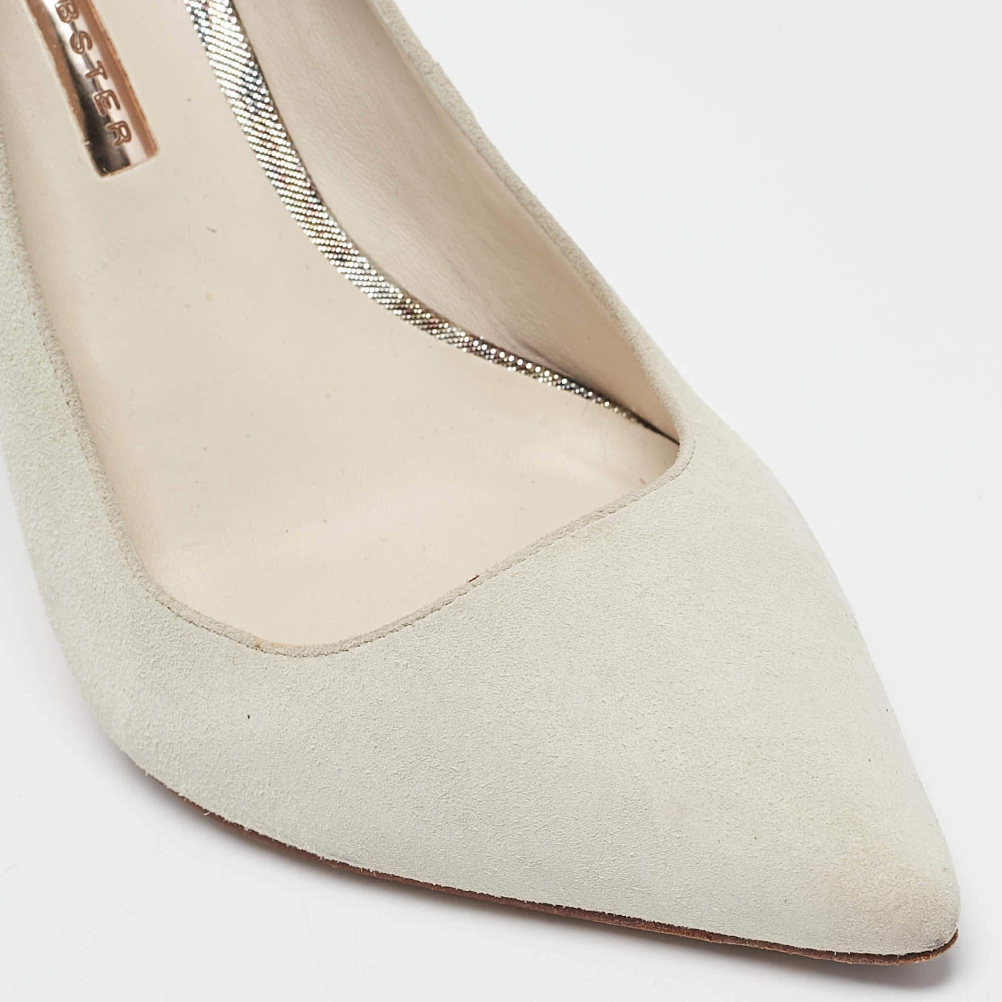 Sophia Webster - Pumps a punta in pelle scamosciata grigia - misura 40,5 in vendita 2