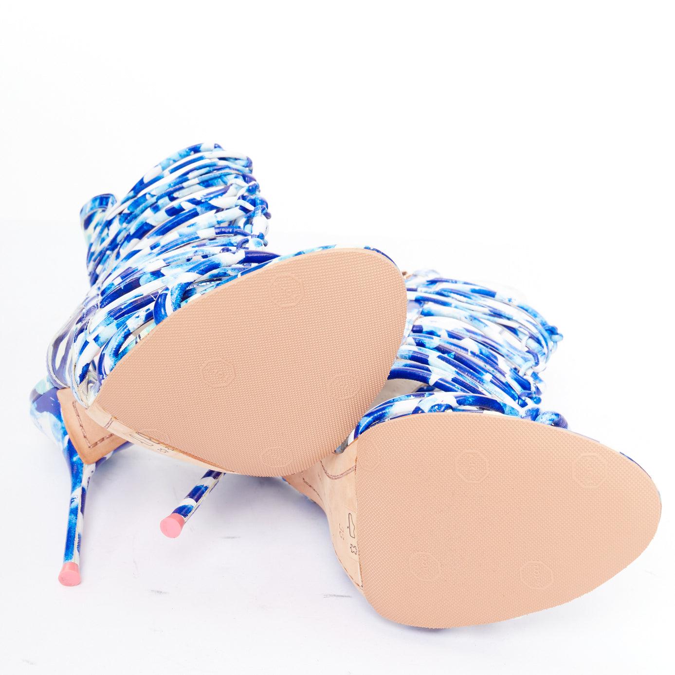 SOPHIA WEBSTER Lacey Oceana Cage blau bedruckt sctappy Absätze EU38 Zendaya im Angebot 6