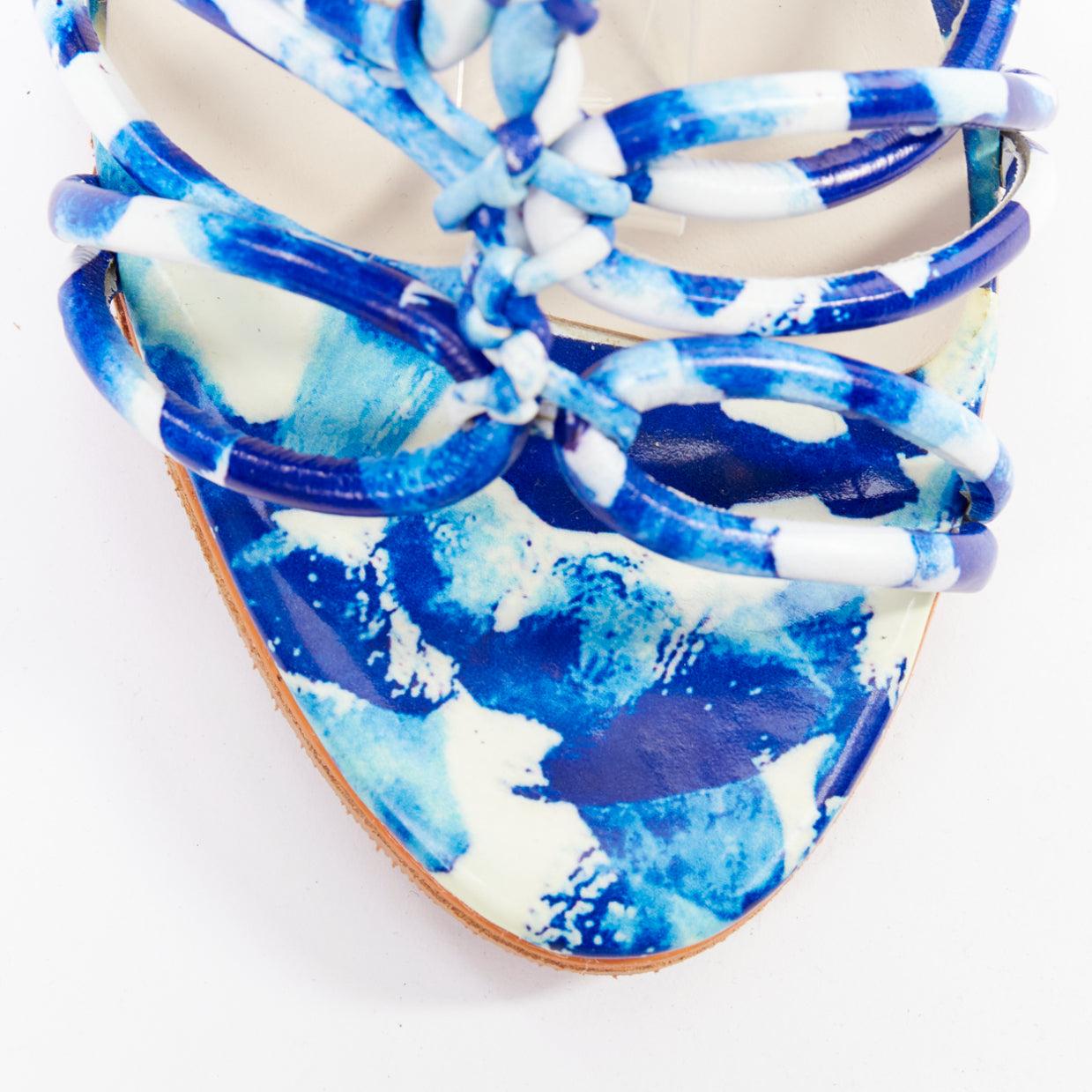 SOPHIA WEBSTER Lacey Oceana Cage blau bedruckt sctappy Absätze EU38 Zendaya im Angebot 1