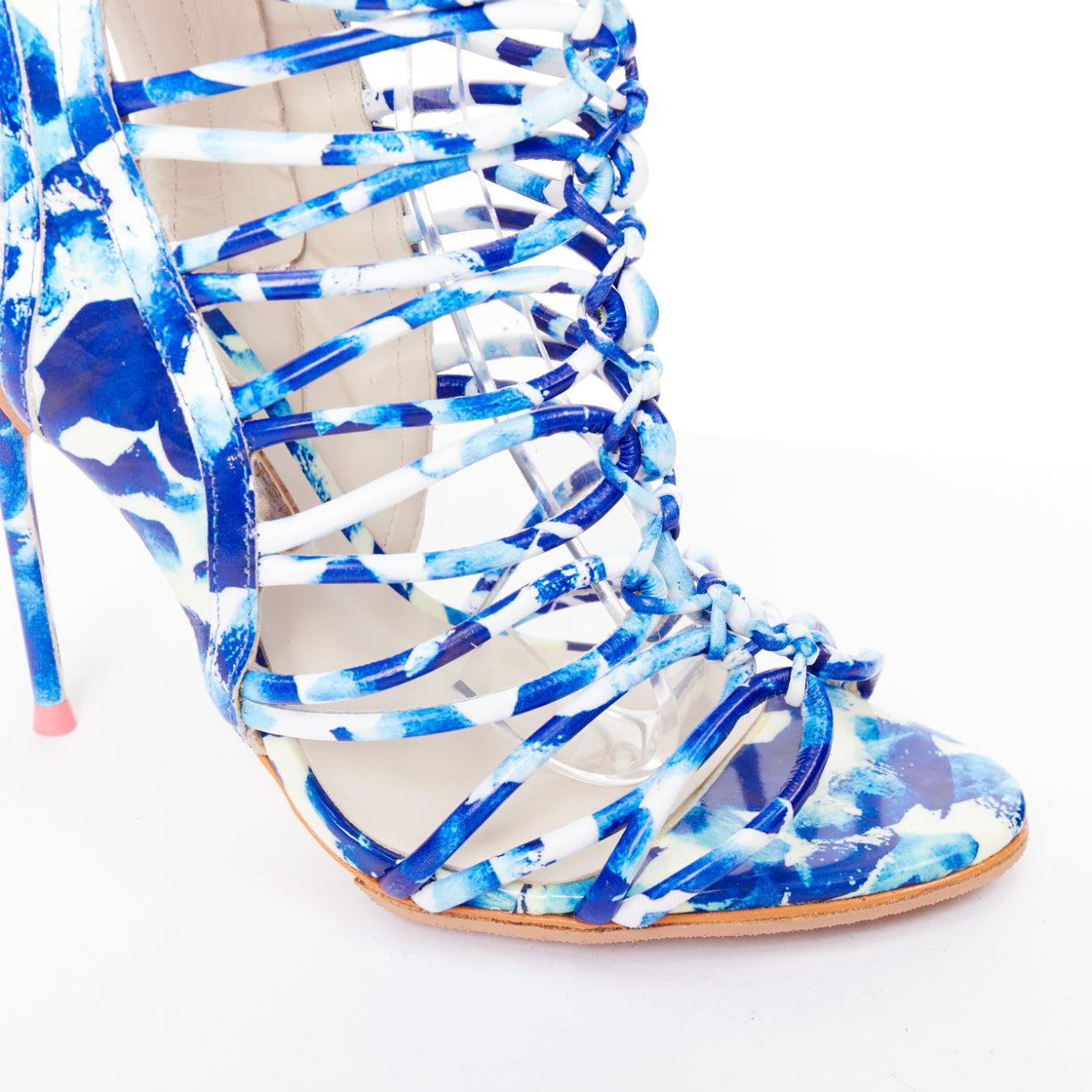 SOPHIA WEBSTER Lacey Oceana Cage blau bedruckt sctappy Absätze EU38 Zendaya im Angebot 2