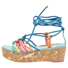 Sophia Webster Leather Cord Copacabana Cork Platform Sandals Size 37.5