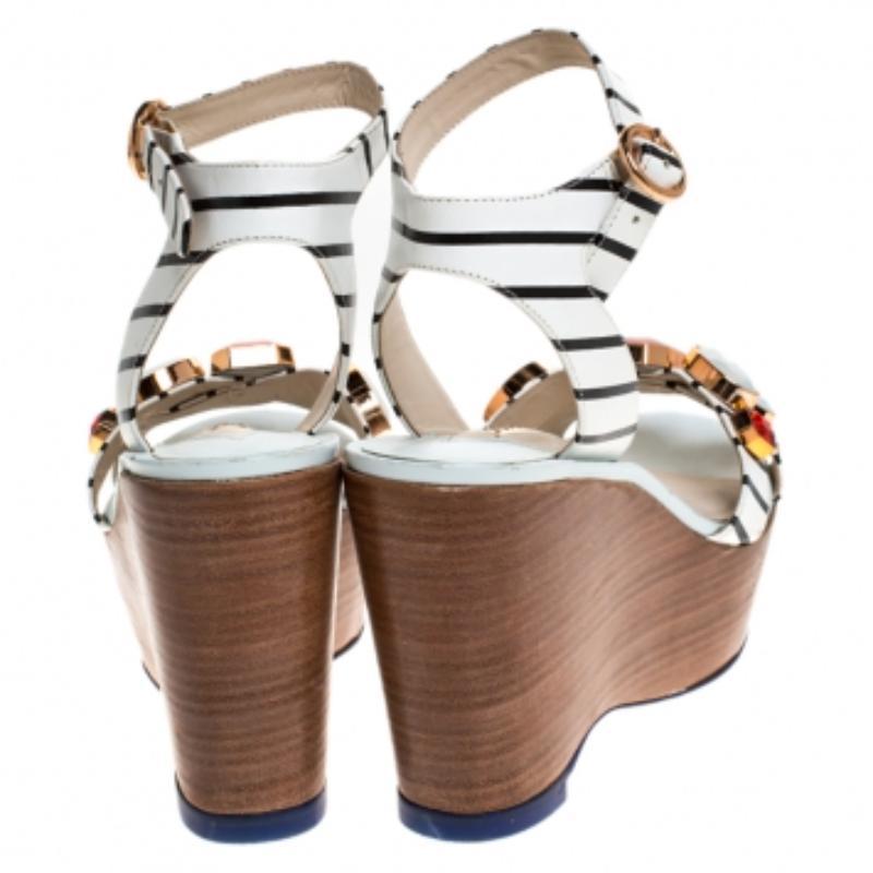 De las mujeres Sophia Webster Sandalias de cuña con plataforma adornada con gemas Suki de piel talla 37.5 en venta