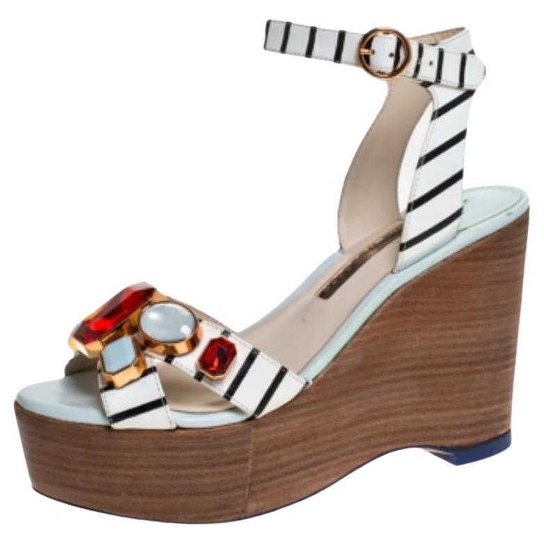 Sophia Webster Sandalias de cuña con plataforma adornada con gemas Suki de piel talla 37.5 en venta
