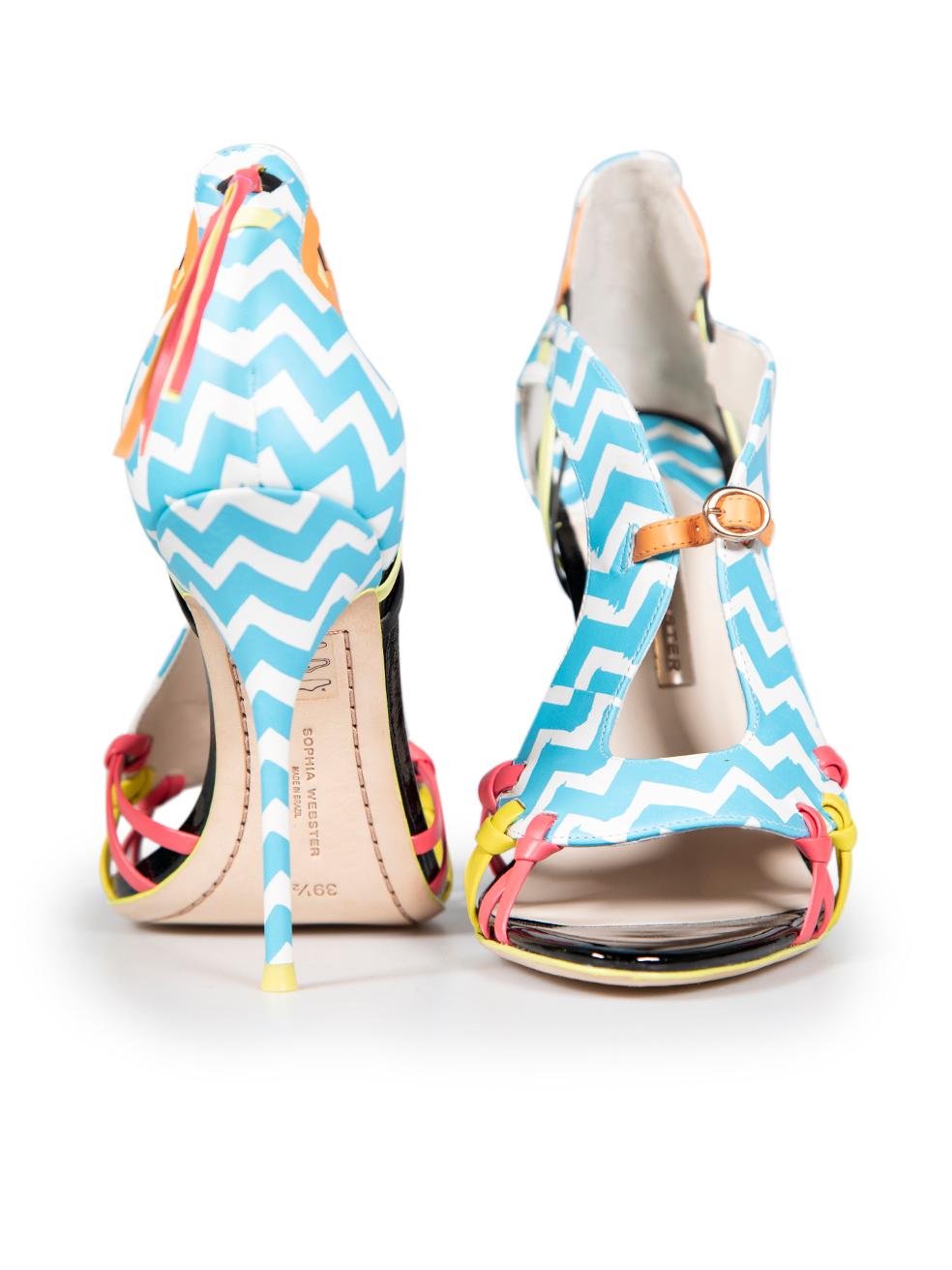 Sophia Webster Liberty Zig Zag Leather Strappy Sandals Size IT 39.5 In New Condition For Sale In London, GB