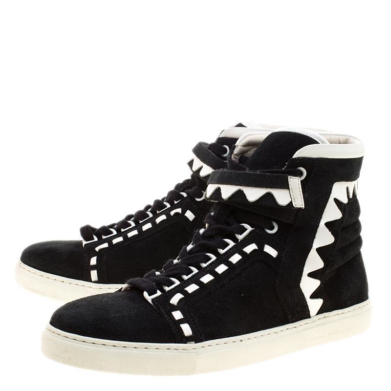 Sophia Webster Monochrome Suede and Leather Riko High Top Sneakers Size 41 1