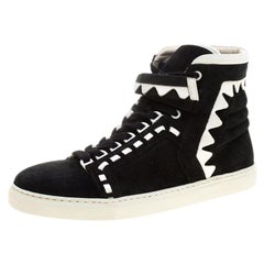 Sophia Webster Monochrome Suede and Leather Riko High Top Sneakers Size 41