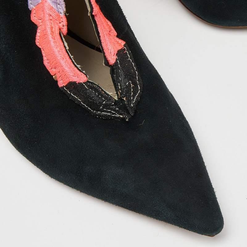 Bottines Sophia Webster en daim brodé multicolore, taille 39,5 en vente 3