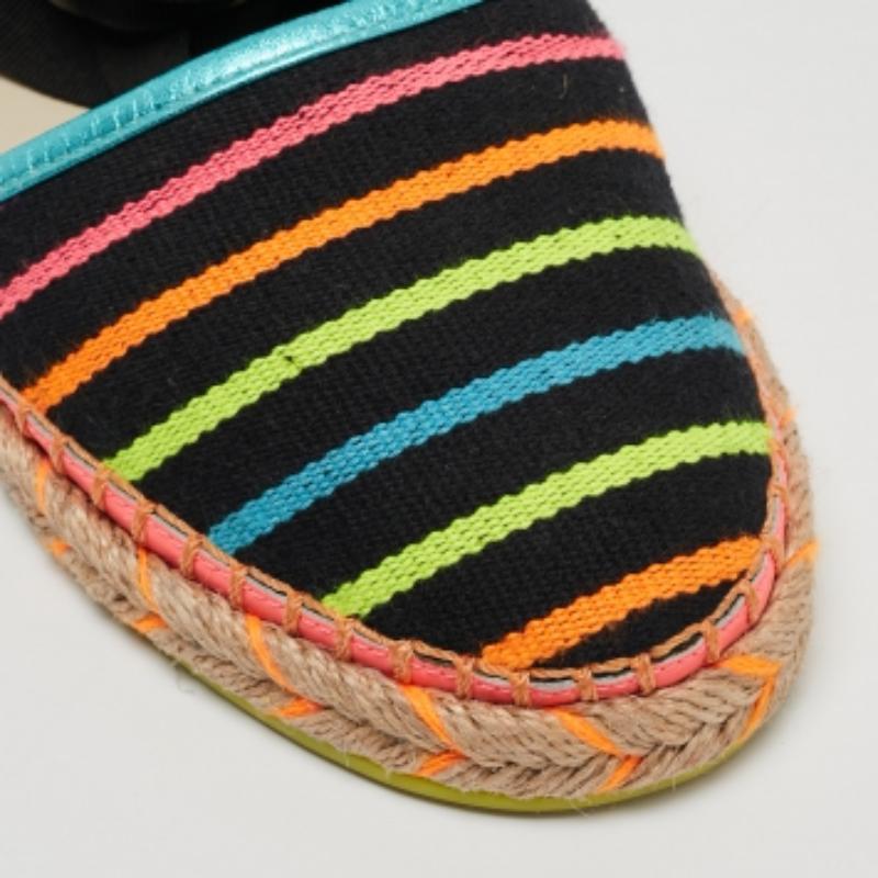 Sophia Webster Mehrfarbige Espadrille-Flats aus Stoff mit Juana-Bändern, neu, Größe 37 Damen im Angebot