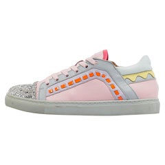 Sophia Webster Mehrfarbige Riko Turnschuhe aus Glitter und Leder Größe 38,5