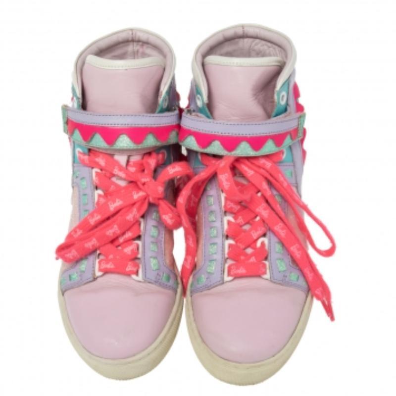 Baskets hautes Riko Sophia Webster en cuir multicolore et paillettes, taille 36 Pour femmes en vente