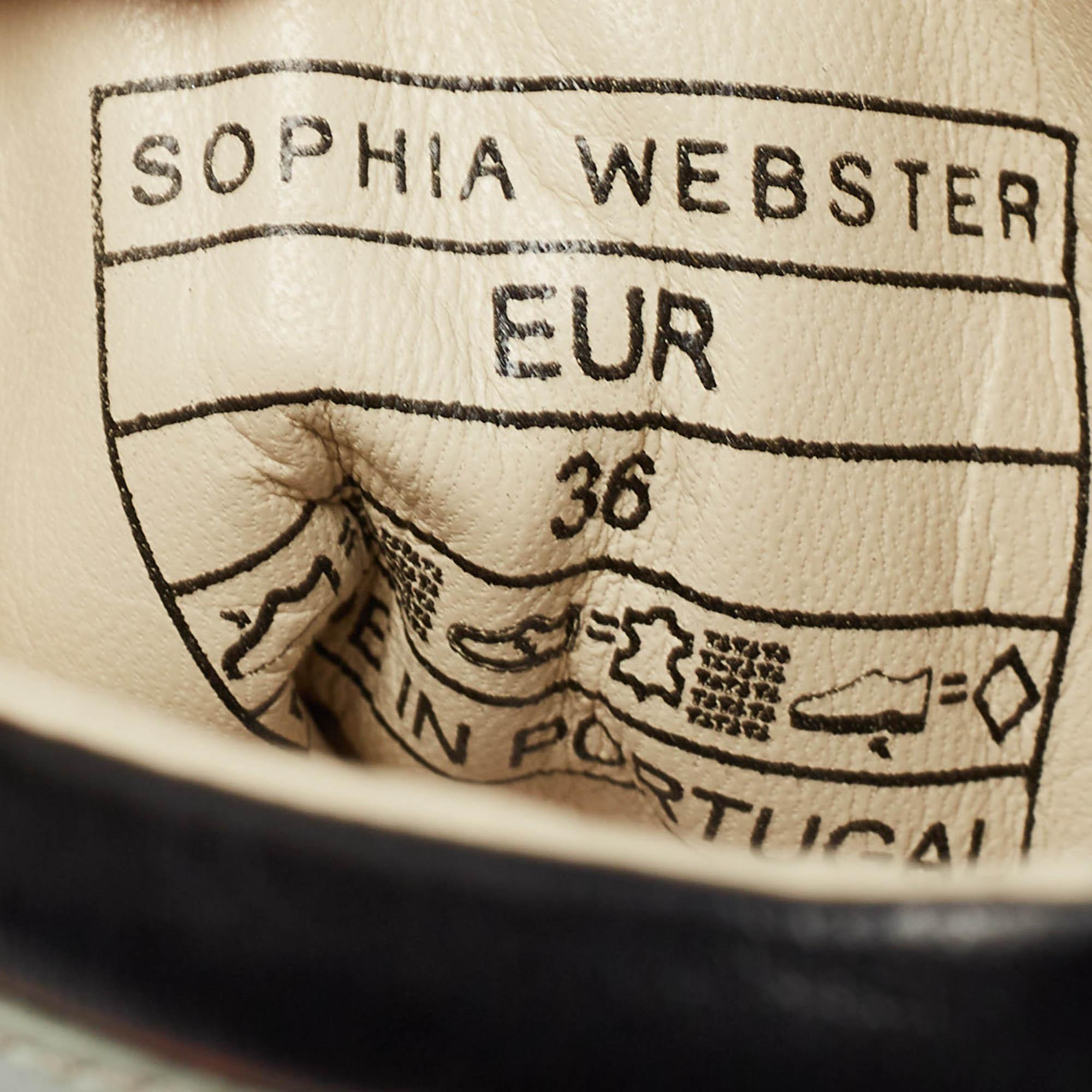 Sophia Webster Multicolor Leather and Glitter Riko High Top Sneakers Size 36 For Sale 2